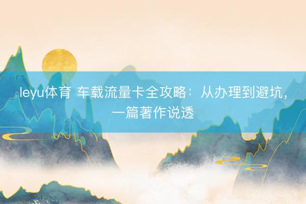 leyu体育 车载流量卡全攻略:从办理到避坑,一篇著作说透